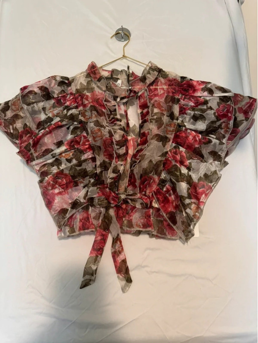 Live 4 Truth Sheer Organza Ruffle Floral Statement Top large
